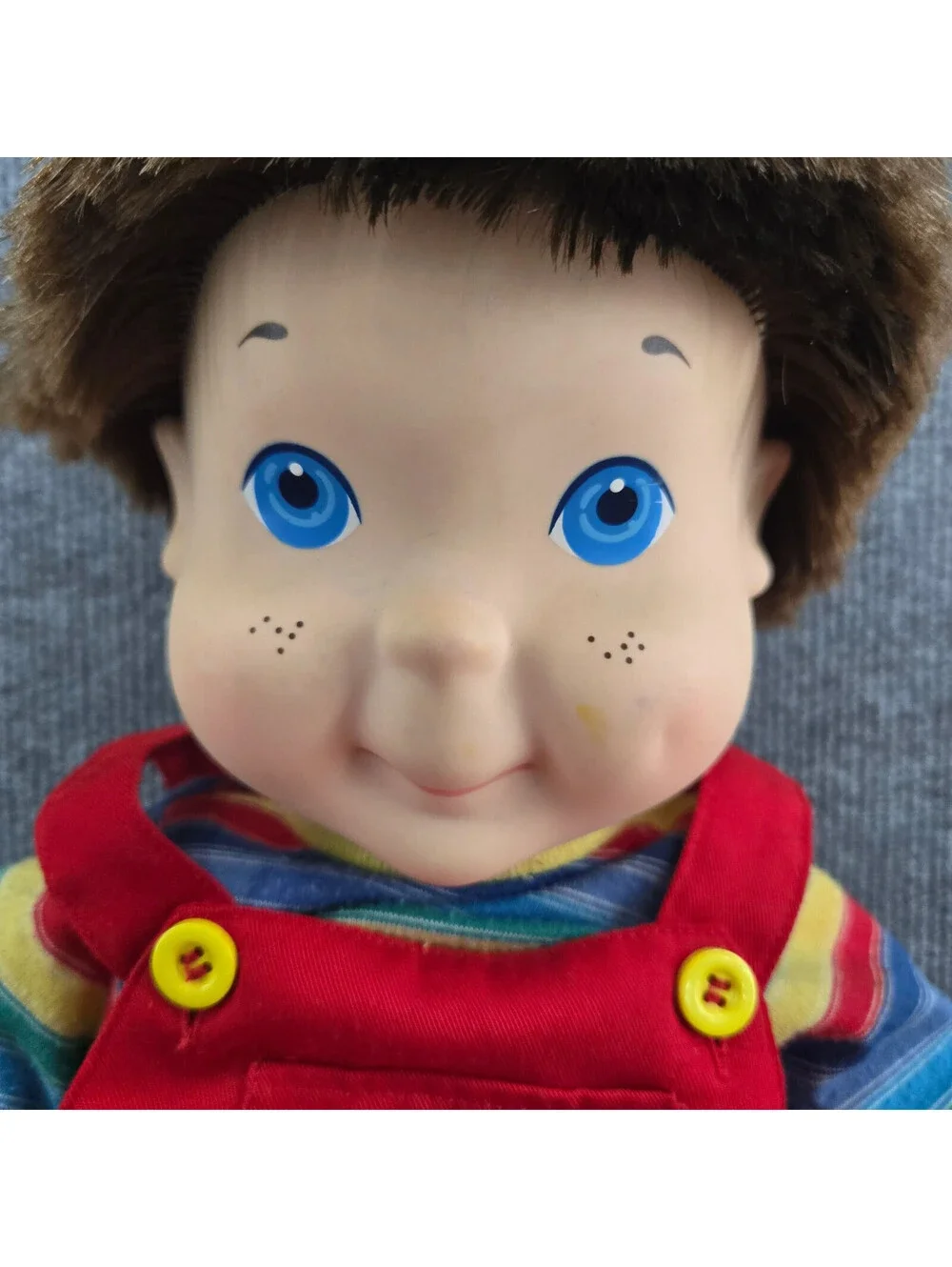My Buddy Doll Plush Toy Red Overalls Rainbow Shirt